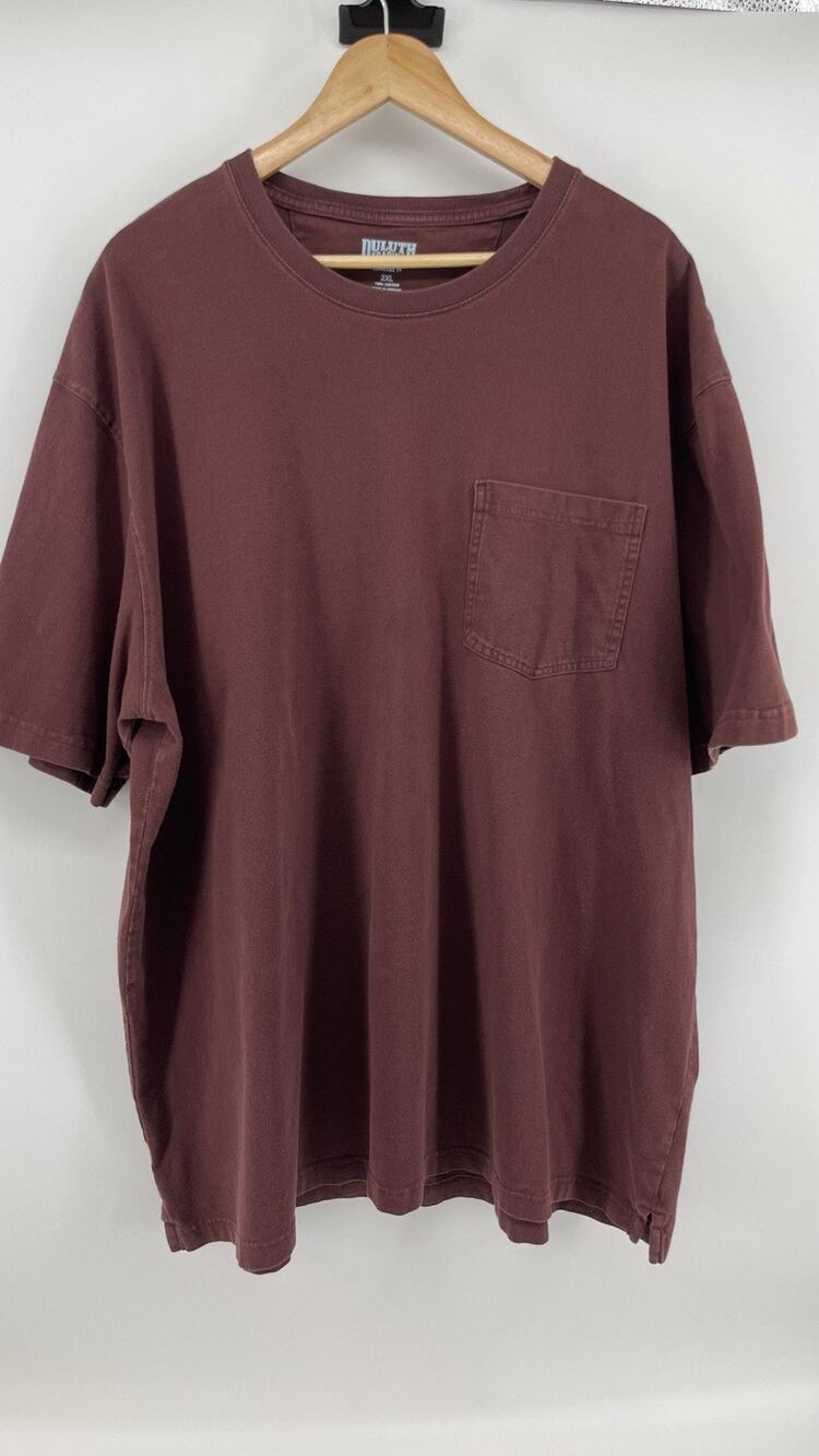 Duluth Trading Longtail T Shirt Men’s 2XL Burgundy Pocket Tee Heavyweight